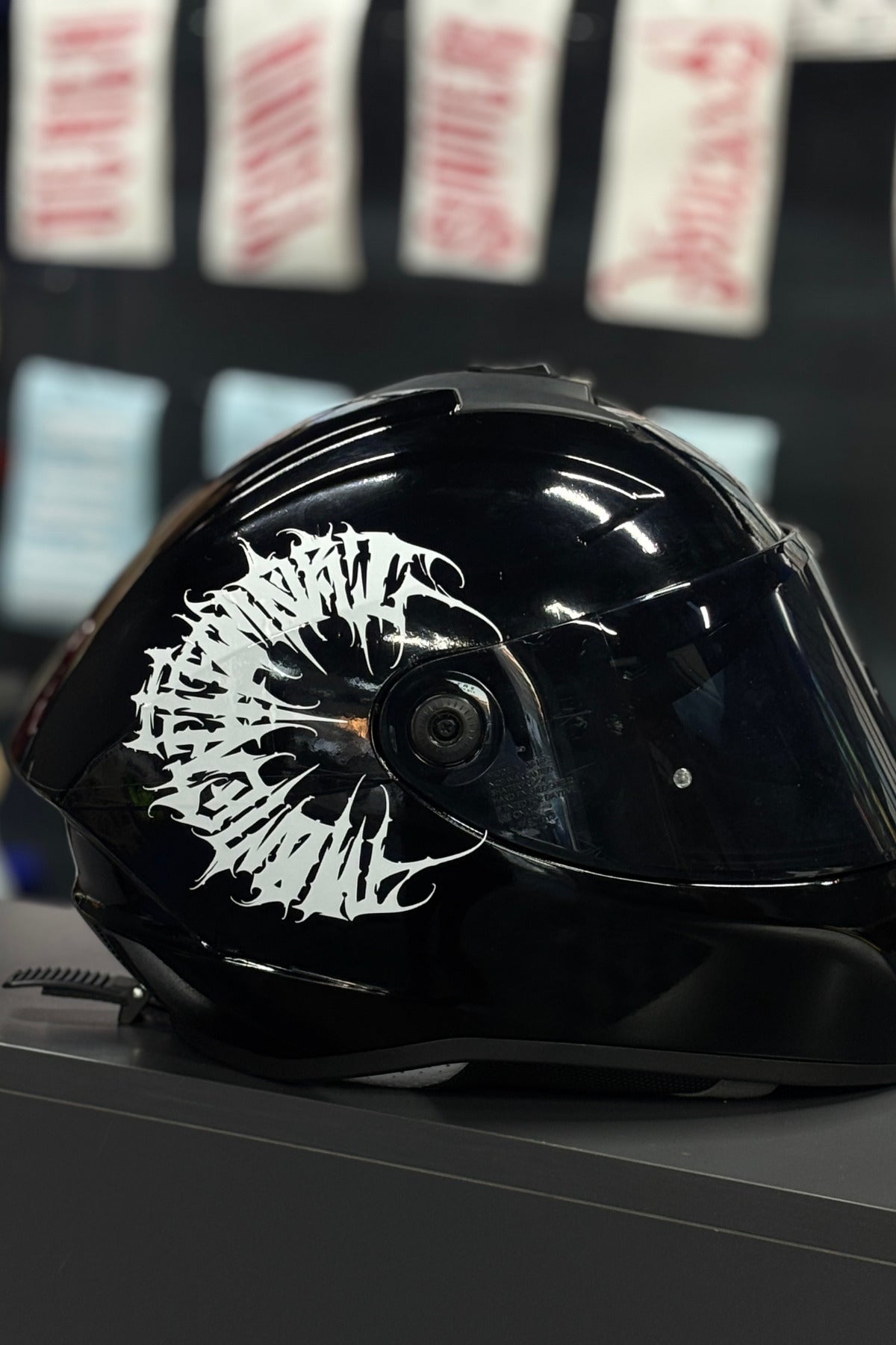 Kask ve Motosiklet için Yarım Tribal Gotik Daire Sticker Etiket