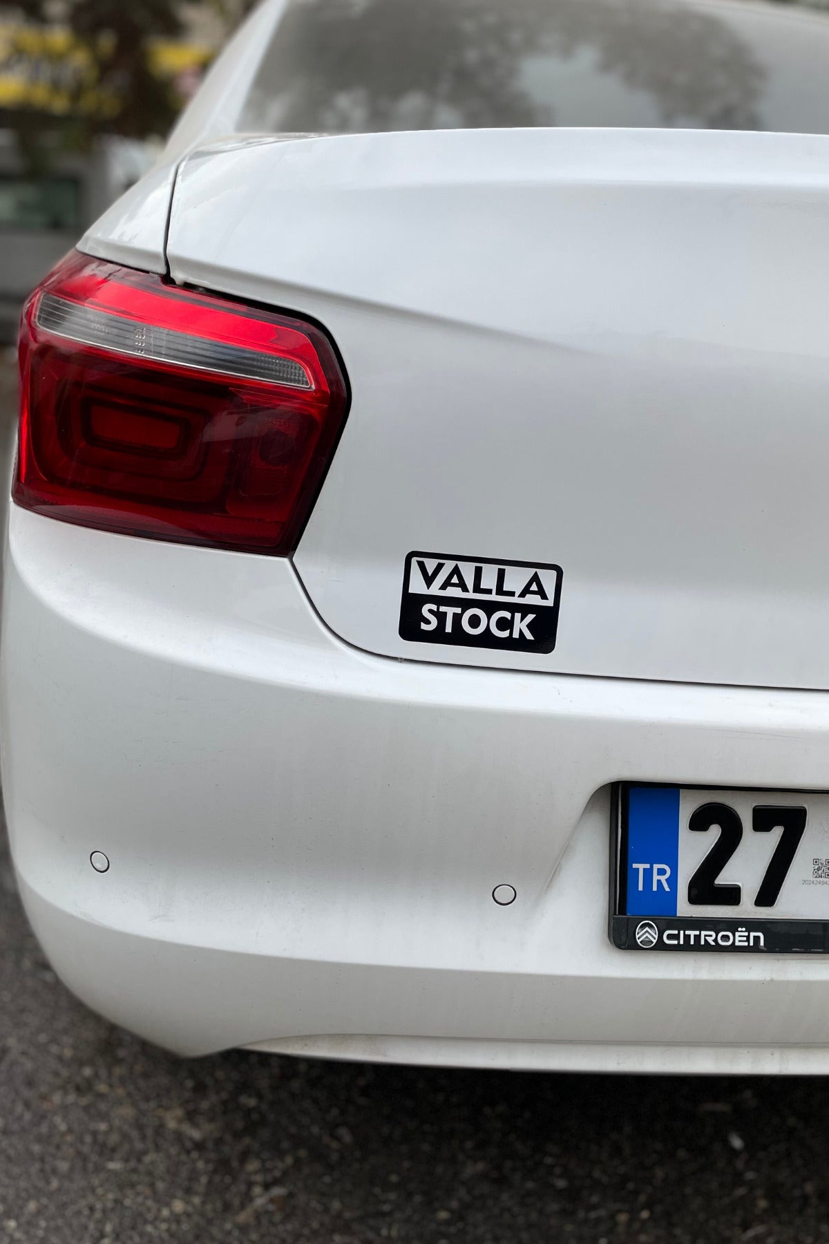 Araba-Motor için Siyah Renk VALLA STOCK Sticker Etiket 12CM (1 Adet)