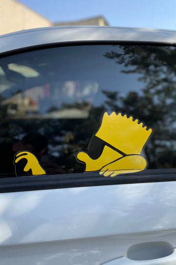 Araba Camı için Simpsonlar Sticker Araba Süren Simpson Sol Ön Cam için Sticker (1 Adet)