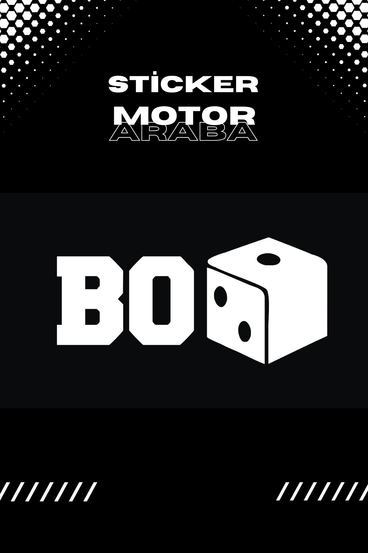 Dekoratif Beyaz Bozar Sticker Motor-Araba-Kask için Bozar Etiket 16CMx6CM (1 Adet)