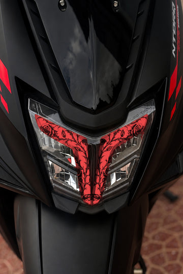 TVS Ntorq 125 için Sarmaşık Desenli Far Filmi Far Tasarım Sticker (Sağ ve Sol)