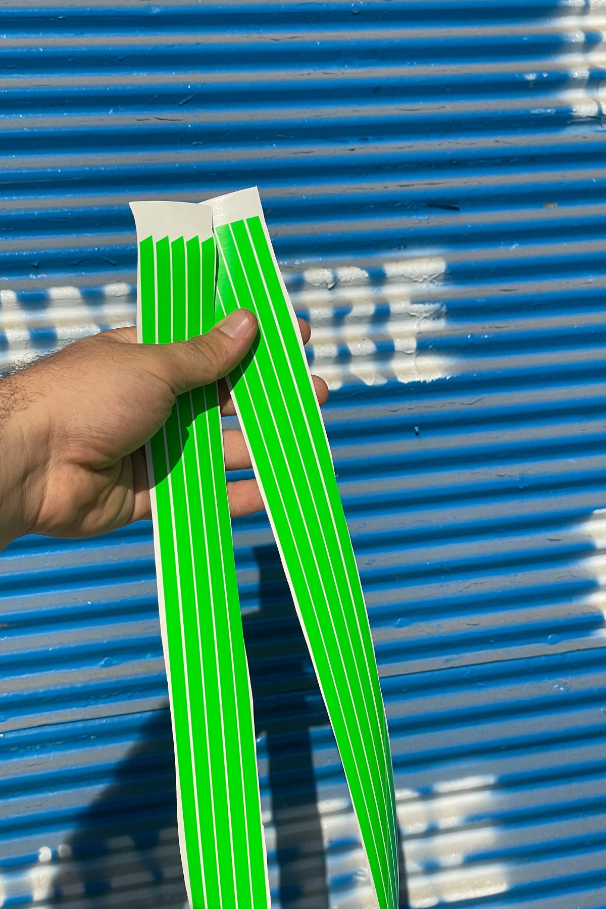 Araba-Kask-Motor için Neon Yeşil ince Detay Şeritler 5 Parça Toplam 5 Metre Orafol Sticker