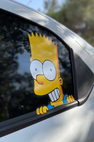 Araba Camı için Simpsonlar  Sticker Etiket Sol Arka Cam için (1 Adet) (B)