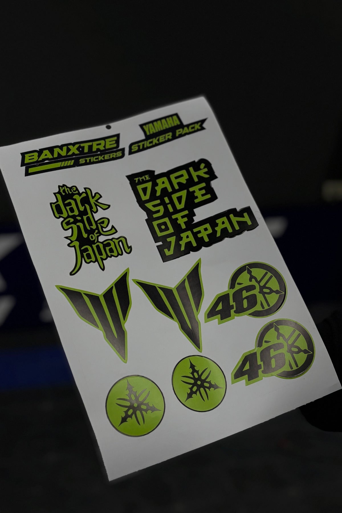 Motosiklet ve Kask için MT Neon Yeşil A4 Sticker Pack (9 Parça Sticker)
