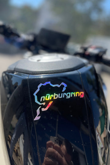 Araba-Motor-Kask için Hologramlı Renk Değiştiren Nürburgring Pist Sticker Etiket 10CMx7CM (1 Adet)