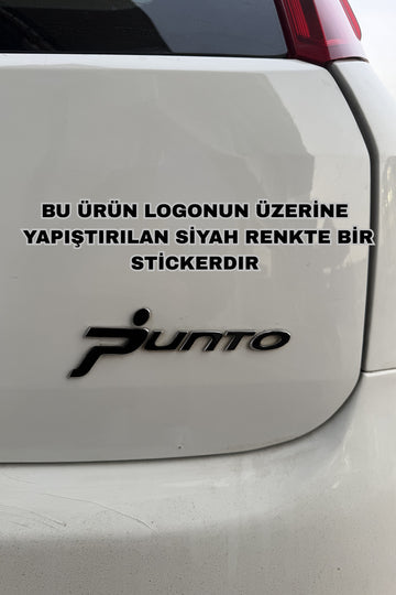 Fiat Punto için Siyah Renkli Logonun Üstüne Yapıştırılan Sticker (LOGO DEĞİL STİCKERDIR)