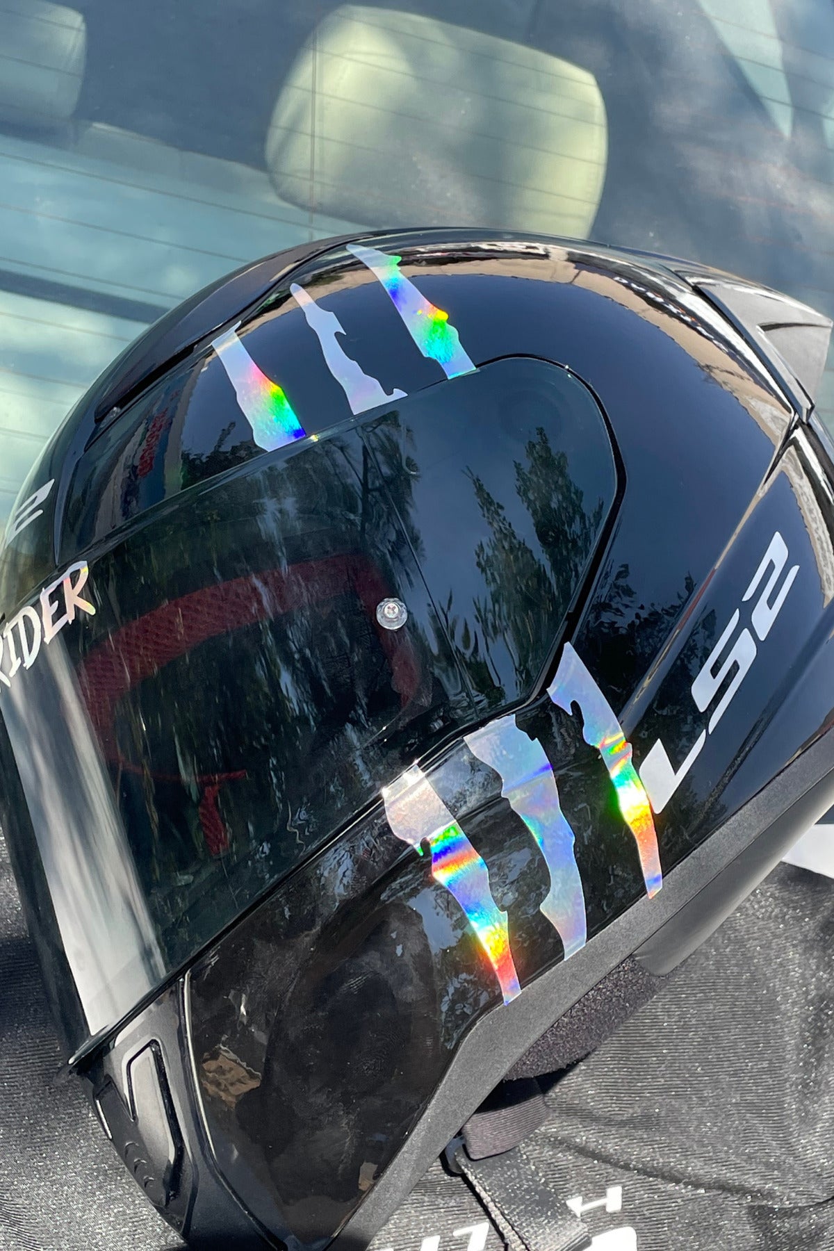 Kask için Dekoratif Hologramlı Pençe İzi Sticker Etiket 20CMx6CM (1 Adet)