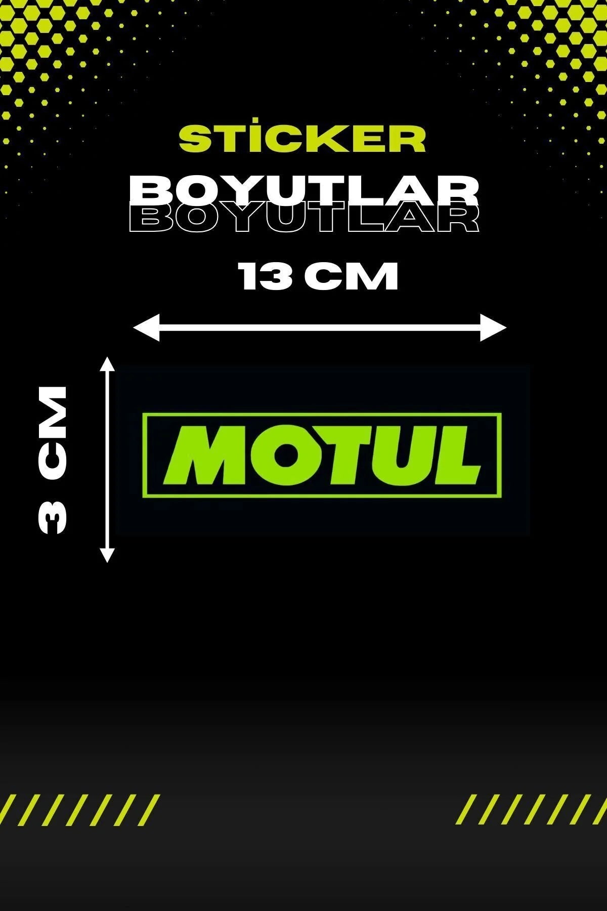 Dekoratif Neon Sarı Motul Sticker Motor-araba Için Etiket 13cmx3cm (1 Adet)