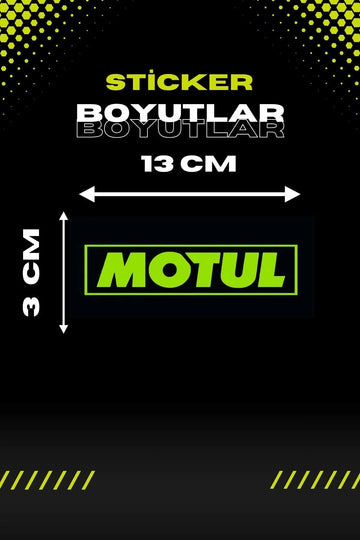 Dekoratif Neon Sarı Motul Sticker Motor-araba Için Etiket 13cmx3cm (1 Adet)