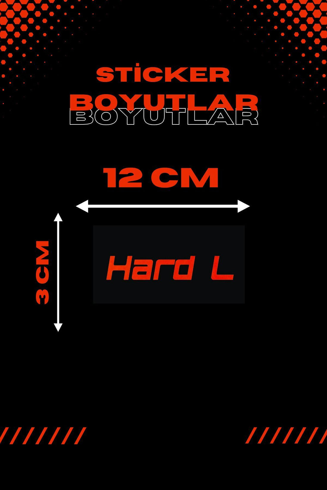 Dekoratif Kırmızı Hard L Sticker Araba-motor Için Etiket 12cmx3cm (1 ADET)