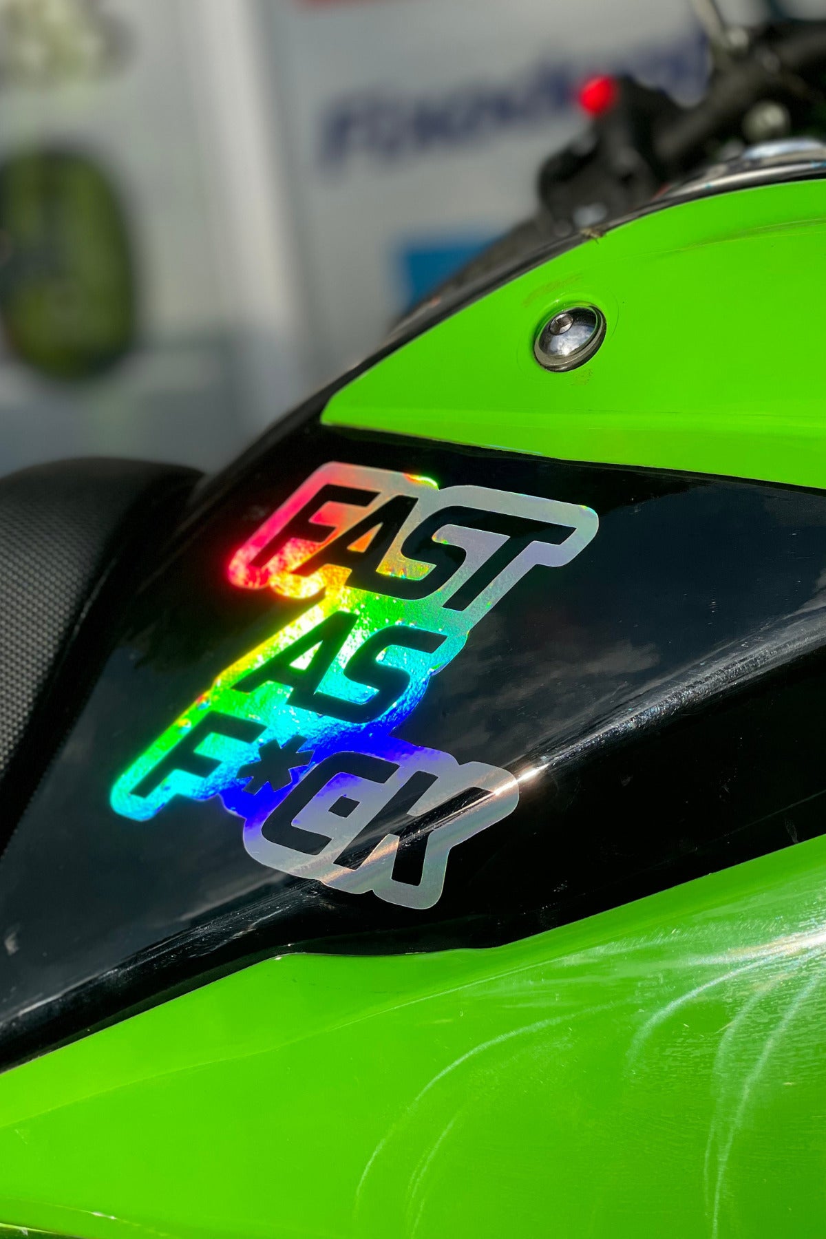 Dekoratif Hologramlı Fast As  Sticker Araba-Motor-Kask için Sticker 13CMx13CM (1 Adet)