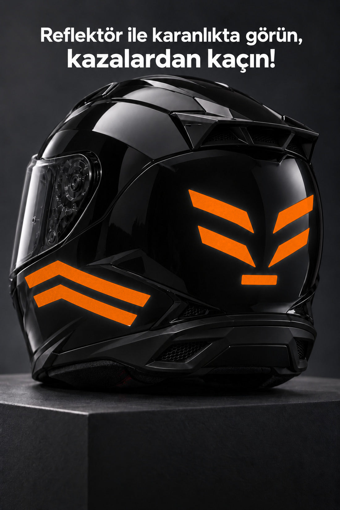 Motosiklet Kaskı için Reflektörlü Gece Kask Reflektör Seti 11 parça