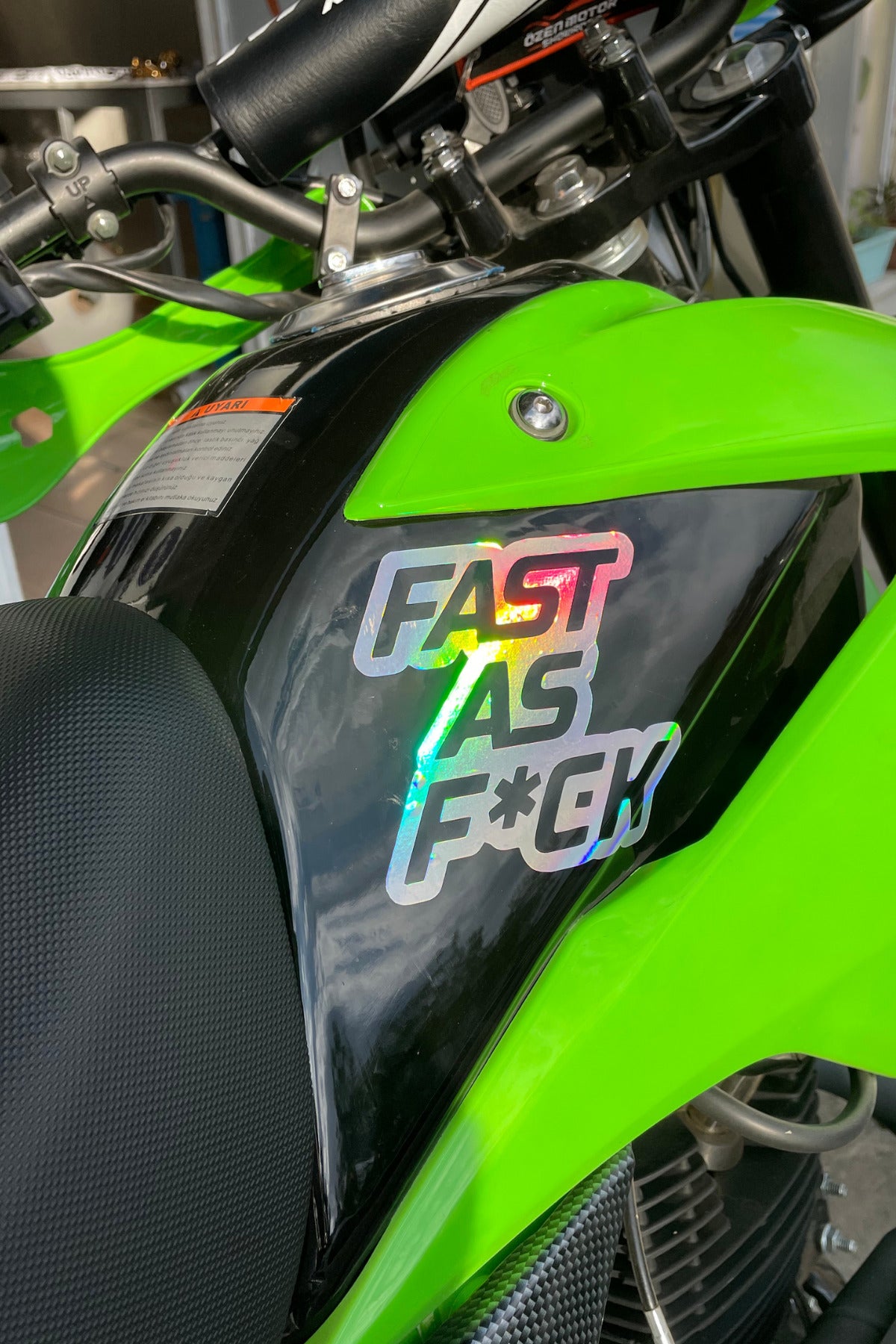 Dekoratif Hologramlı Fast As  Sticker Araba-Motor-Kask için Sticker 13CMx13CM (1 Adet)
