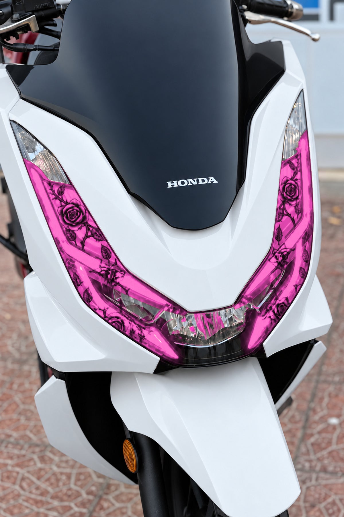 Honda PCX için Sarmaşık Desenli Kalın Kesim Far Filmi Far Tasarım Sticker (2021-2022-2023-2024 Uyumlu)