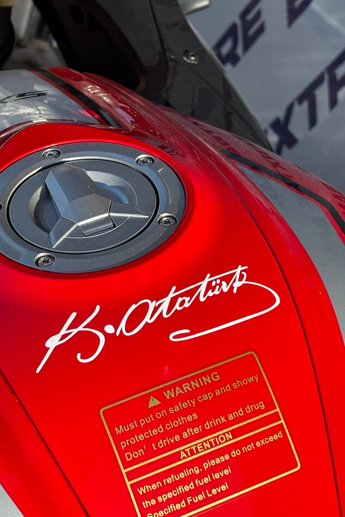 Motor-Araba-Kask için Beyaz Atatürk Sticker Etiket (12CM)