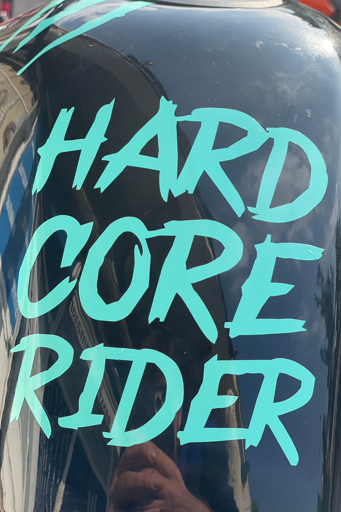 Motor-Araba-Kask için Oracal Nane Renk Hard Core Rider Sticker Etiket (12CMx15CM)