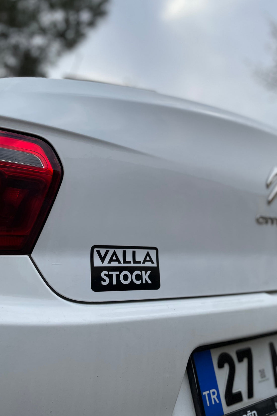 Araba-Motor için Siyah Renk VALLA STOCK Sticker Etiket 12CM (1 Adet)