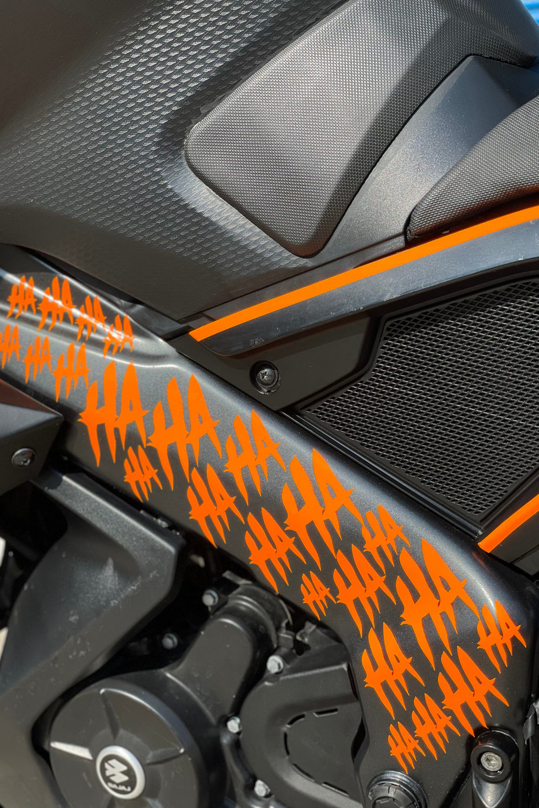 Motor-Araba-Kask için Orafol Neon Turuncu Hahaha Eğik Stiker Etiket (28'li )