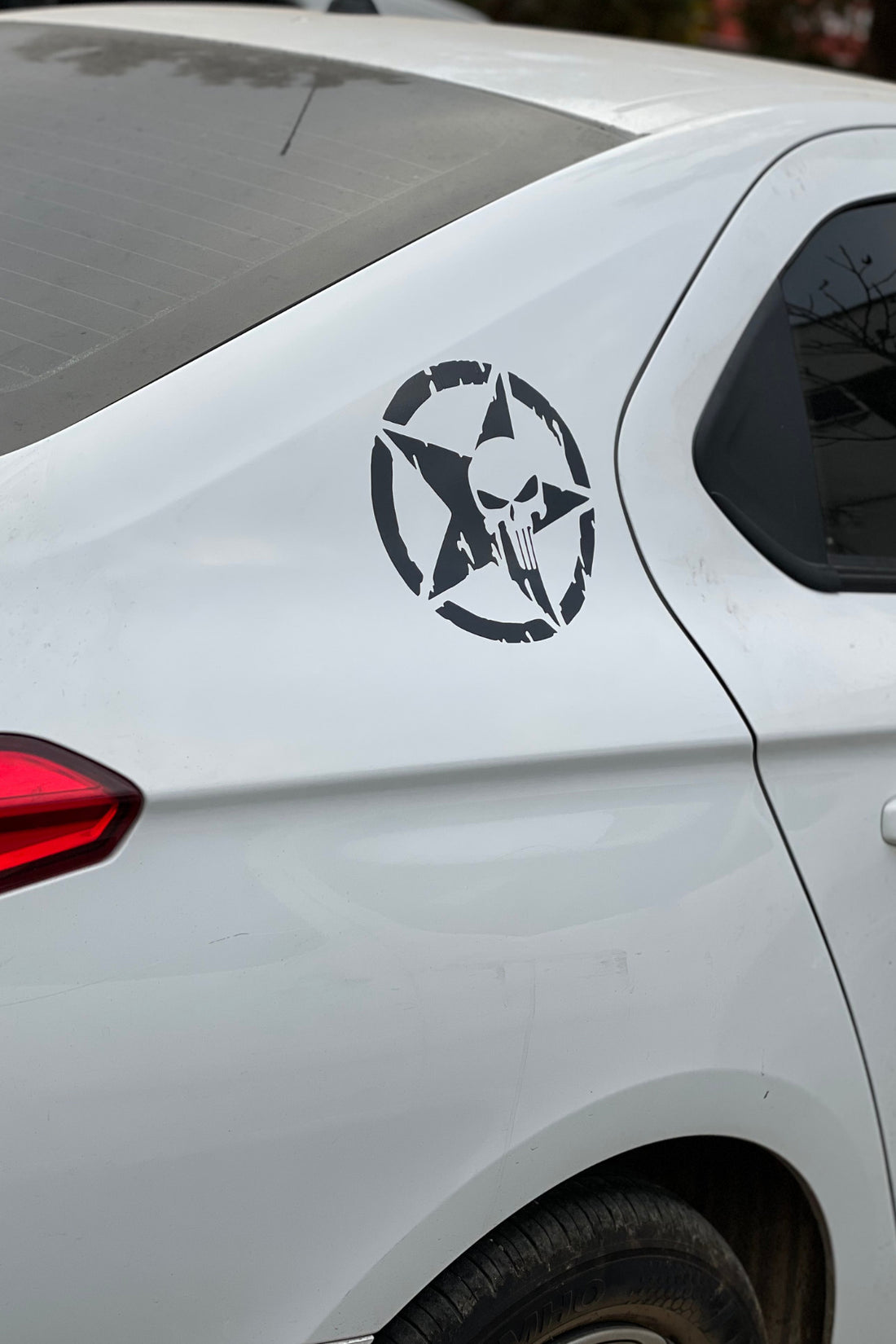Araba ve Motor için Siyah Renk Punisher Sticker Etiket (20CMx20CM) (1 Adet)
