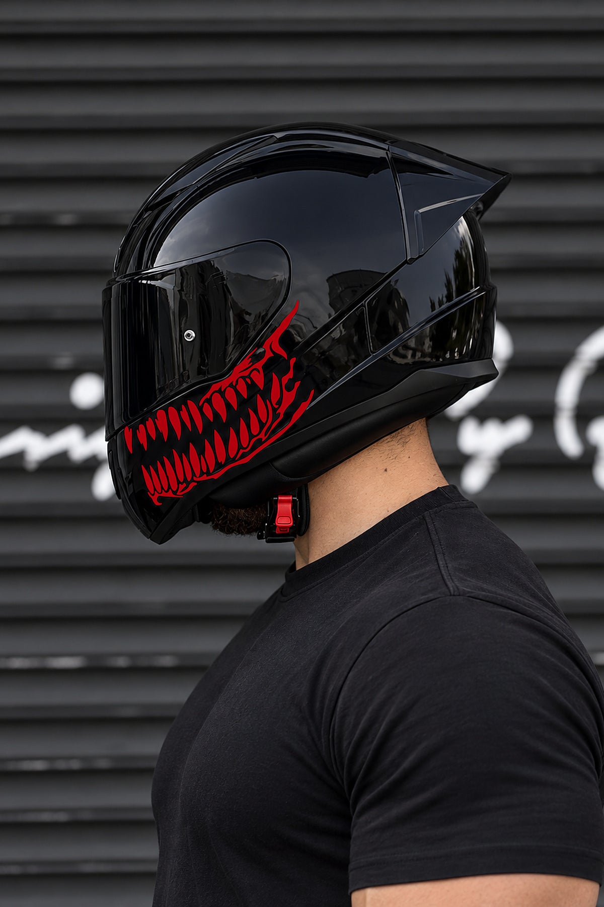 Motosiklet Kaskı için Ruroc Kask Dişleri Sticker Etiket(Sağ ve Sol)