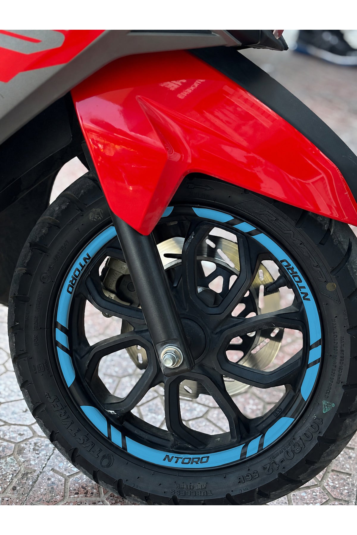 TVS Ntorq 125 için 12 Parça Jant Şeridi Sticker Seti (Ön Arka Sağ Sol Yeterli)