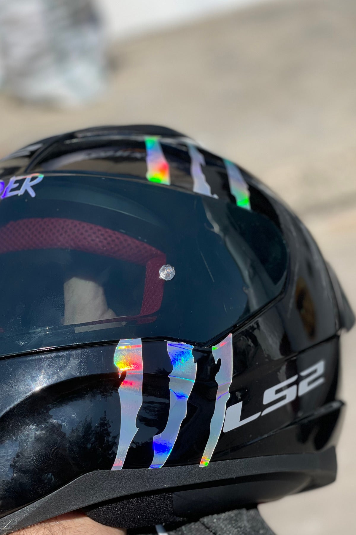 Kask için Dekoratif Hologramlı Pençe İzi Sticker Etiket 20CMx6CM (1 Adet)