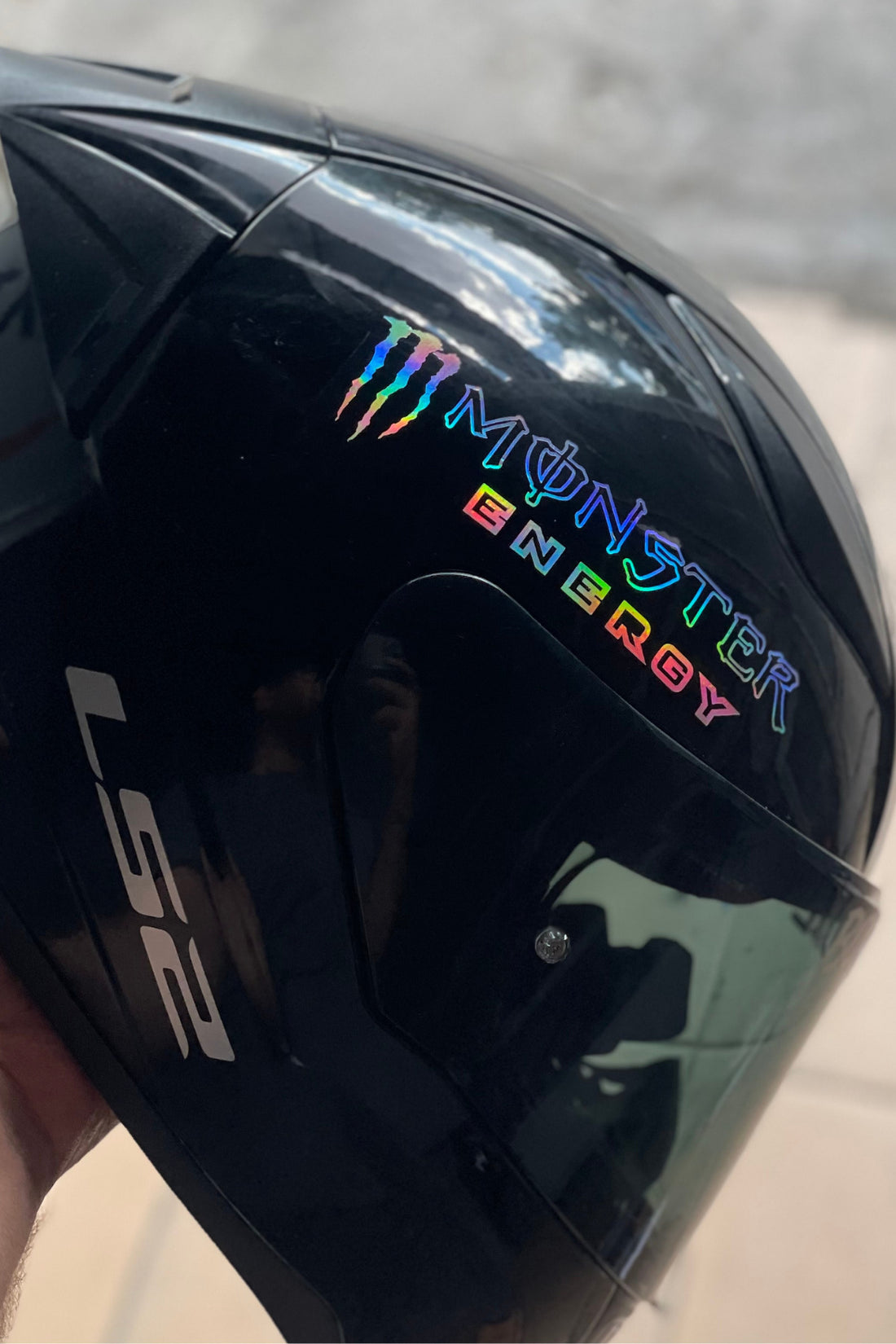 Kask-Motor-Araba için Hologramlı Renk Değiştiren Pençe  Energy Sticker Etiket 13CMX4CM (1 Adet)