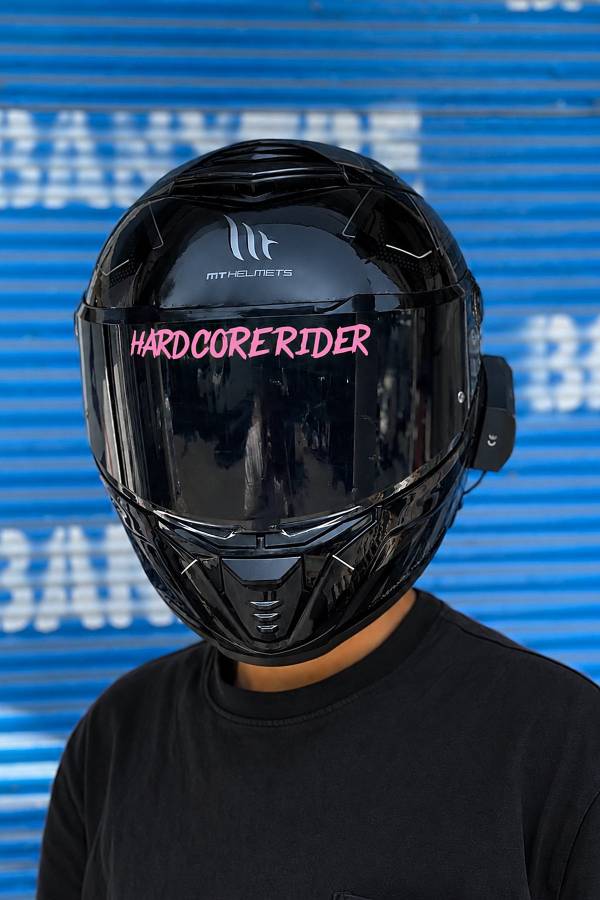 Motosiklet Kask Vizörü için Hard Core Rider Vizör Yazı Sticker Etiket