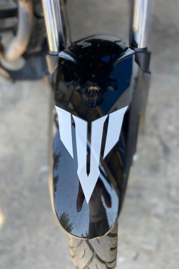 Motor Için Dekoratif Sticker Mt Logo Beyaz Renk Etiket 15cmx12cm