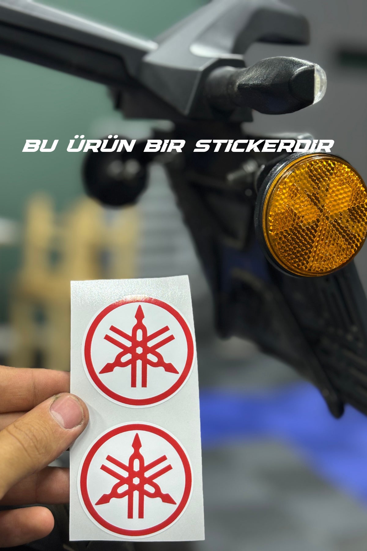 Yamaha Motosiklet Grubu Kedigözü Reflektörü için 5CMx5CM Sticker Etiket (2 Adet)