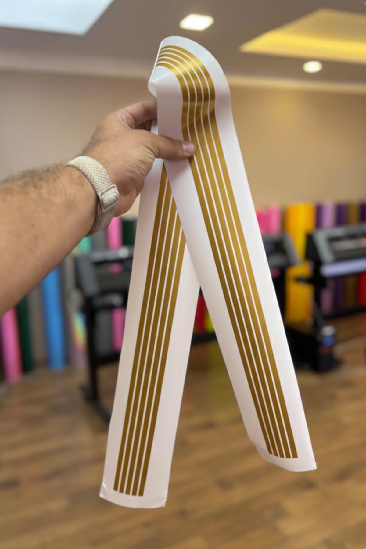 Motor ve Kask için Mat Gold Renk İnce Detay Şerit Sticker (5 Metre)