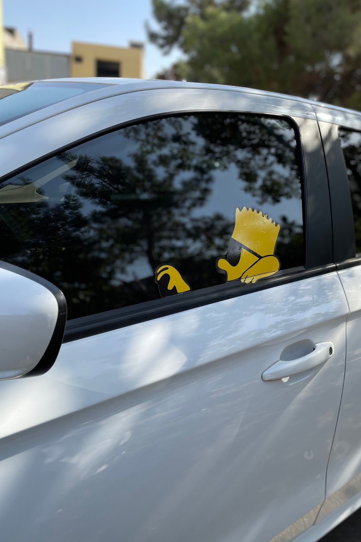 Araba Camı için Simpsonlar Sticker Araba Süren Simpson Sol Ön Cam için Sticker (1 Adet)