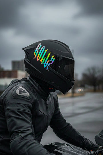 Motosiklet Kaskı için Gotic Yazı Tipiyle ROLL Sticker Etiket (Tek Taraf)