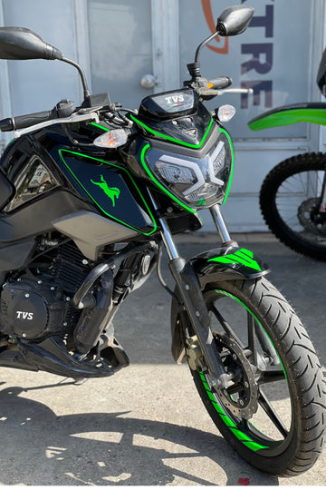 TVS Raider 125 için Neon Yeşil 16 Parça Sticker Etiket Seti (16 Parça )