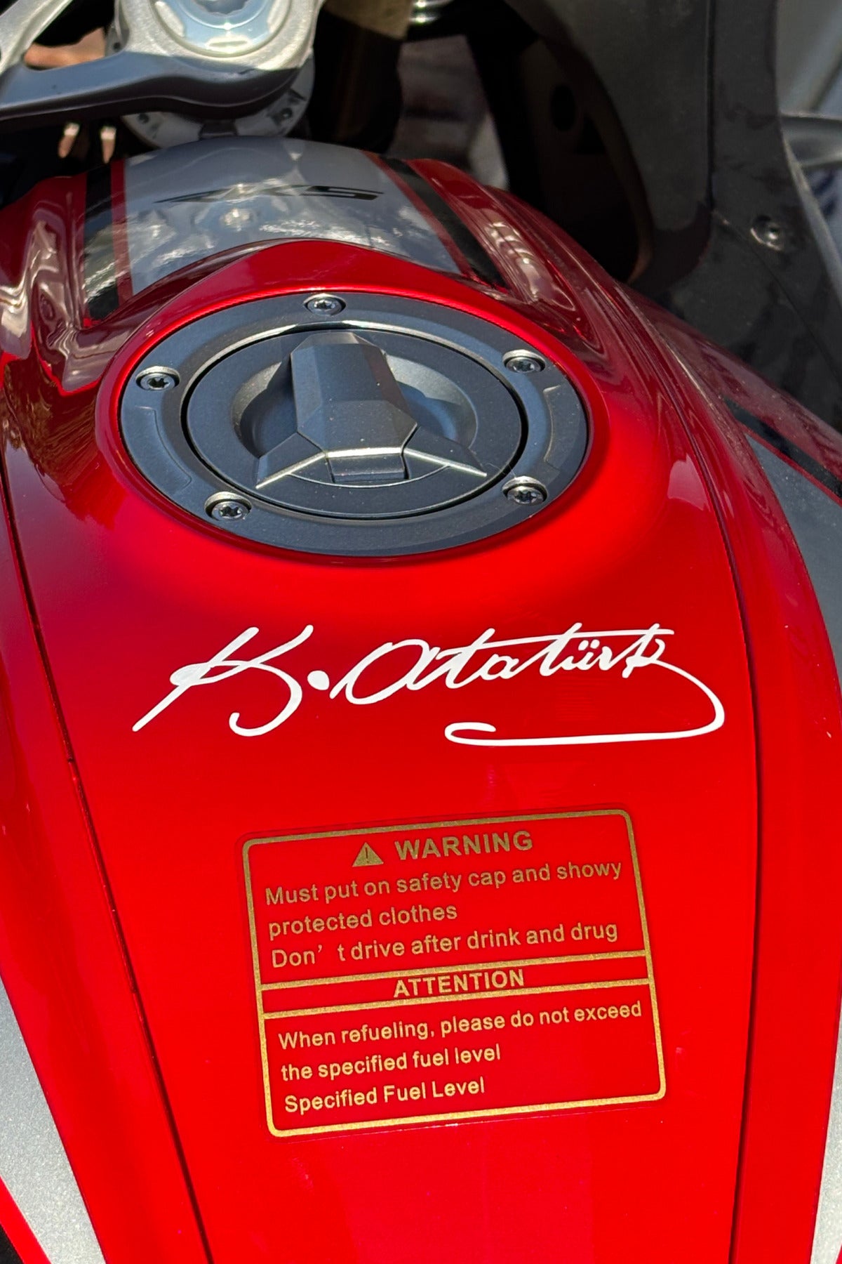 Motor-Araba-Kask için Beyaz Atatürk Sticker Etiket (12CM)