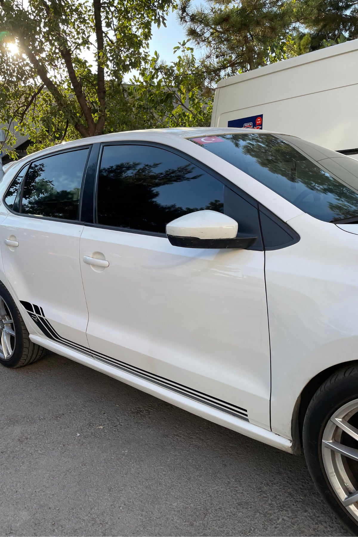 Araba Etek Kısmı için Uzun Sportif Siyah Renk Şerit (Sağ-Sol ) 160CM Uzunluk (2 Adet)