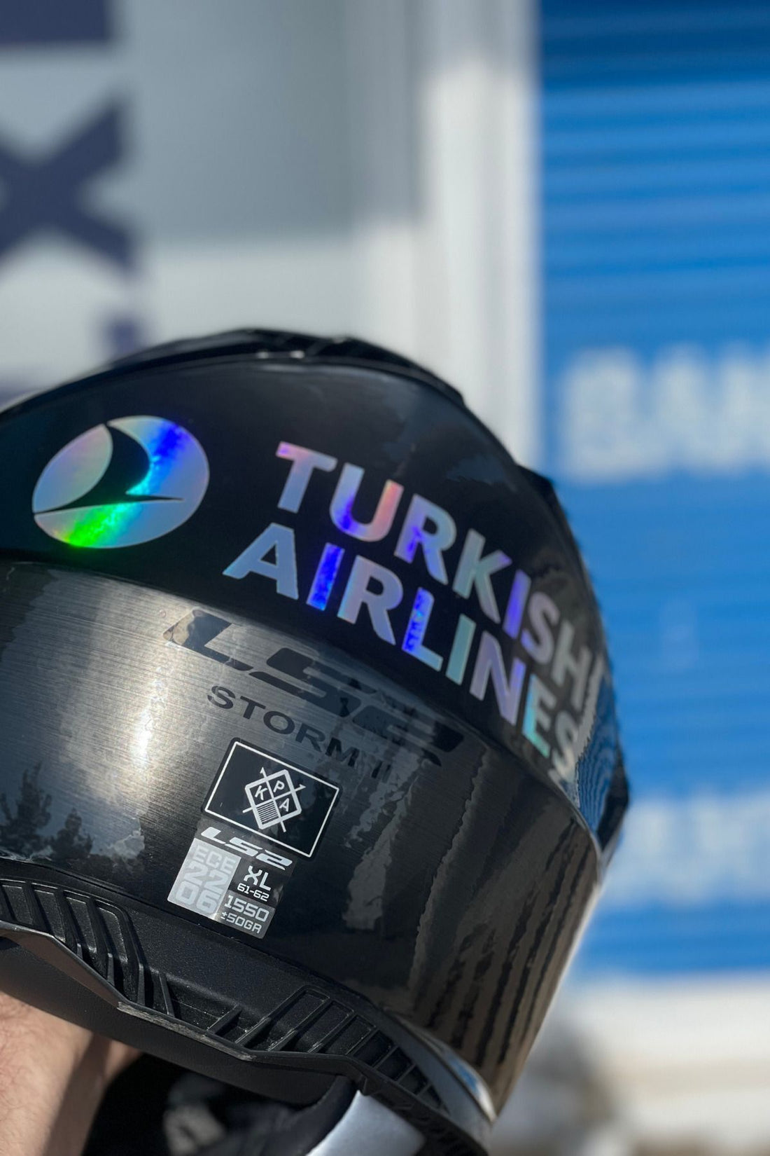 Dekoratif Hologramlı Turkish Airlines Sticker Motor-Araba-Kask için Etiket 18CMx5CM (1 Adet)