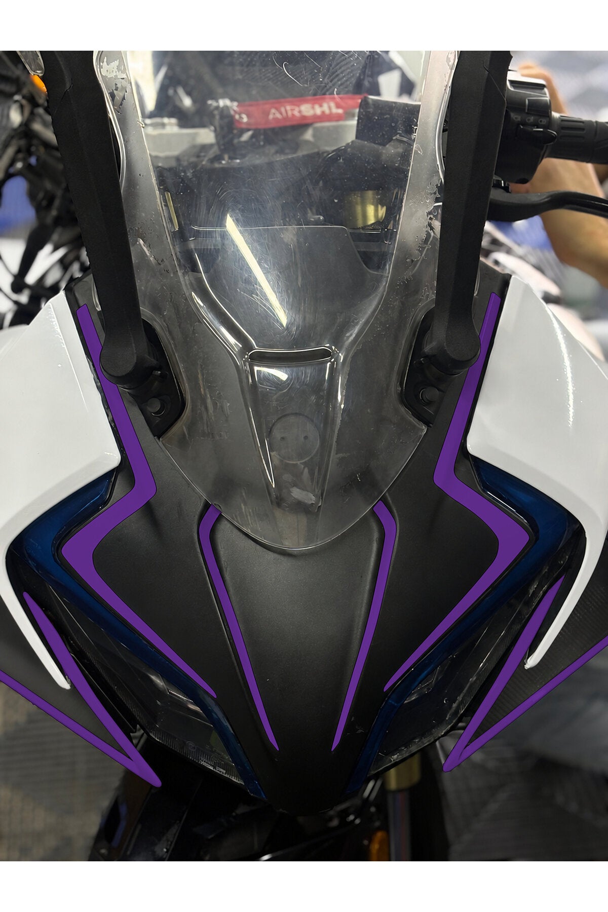 CFMOTO 450SR için 8 Parça Far Kaşı ve Kanat Sticker Seti