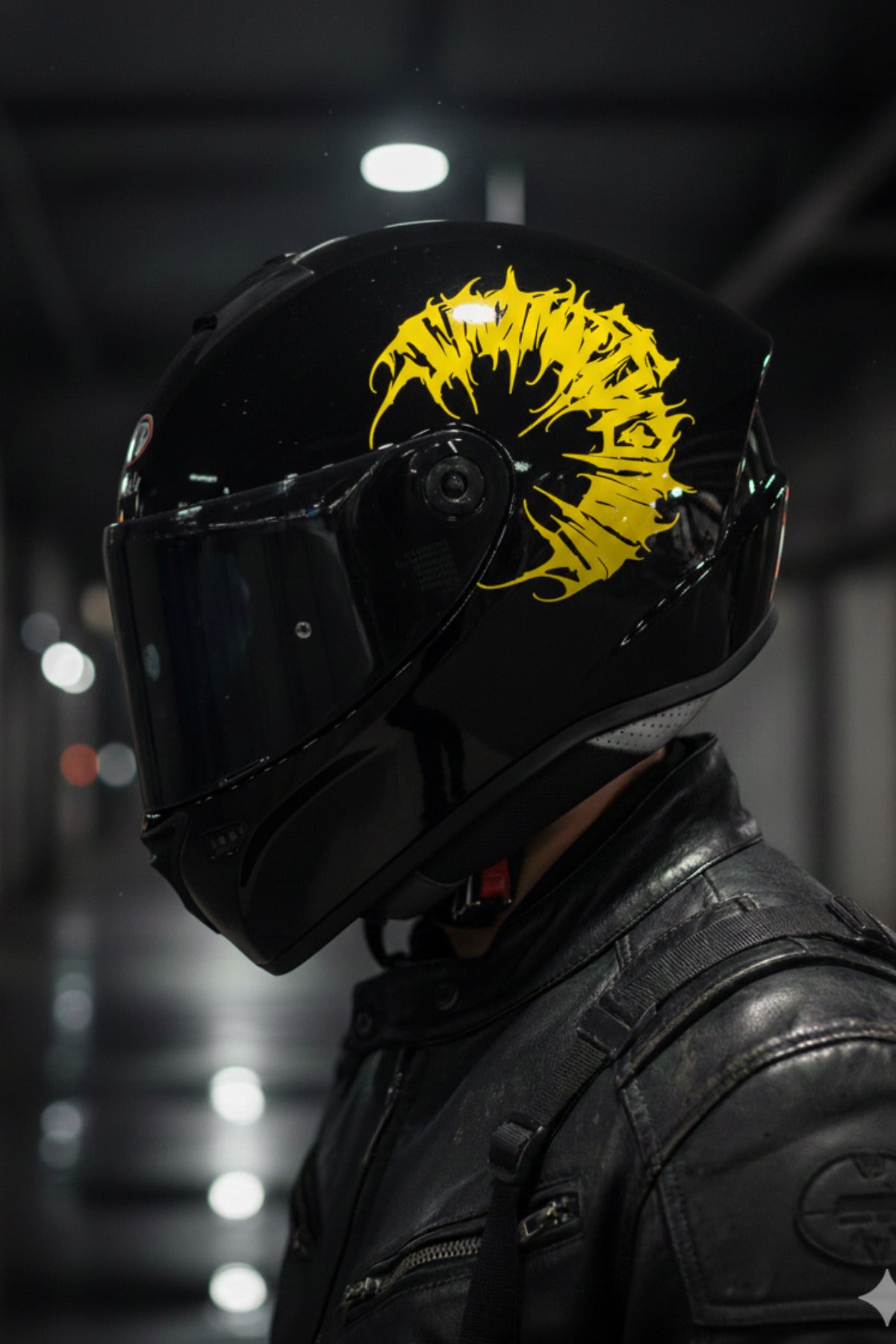 Kask ve Motosiklet için Yarım Tribal Gotik Daire Sticker Etiket