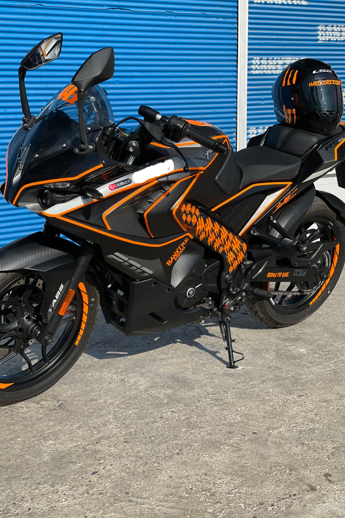 Motor-Araba-Kask için Orafol Neon Turuncu Hahaha Eğik Stiker Etiket (28'li )