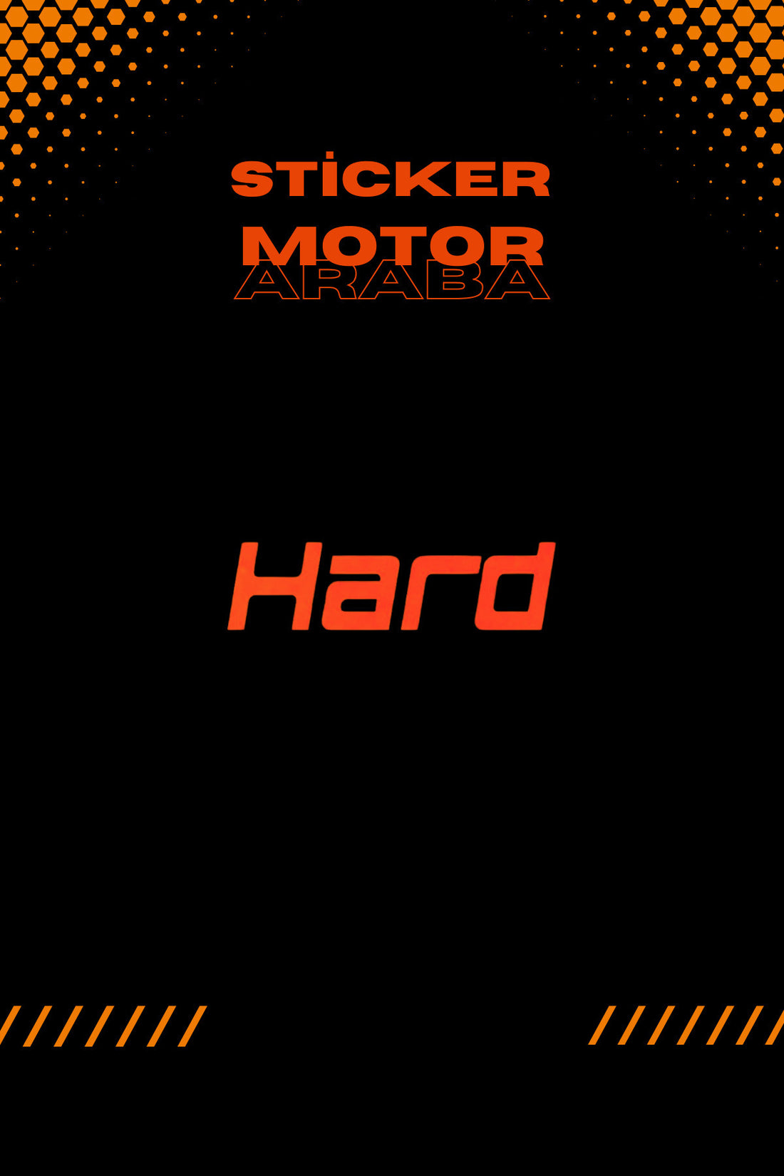 Dekoratif Neon Turuncu Hard Sticker Araba-Motor için Etiket 8CMx3CM (1 Adet)