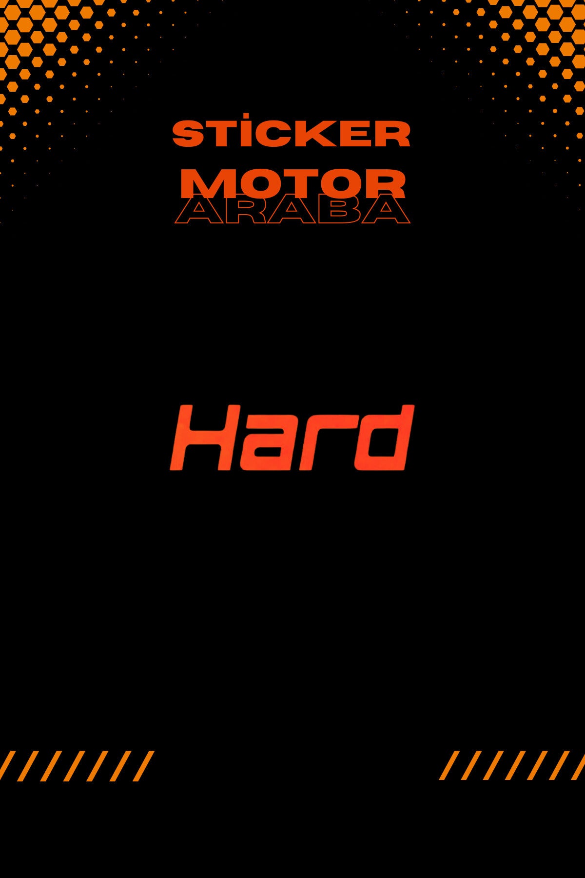 Dekoratif Neon Turuncu Hard Sticker Araba-Motor için Etiket 8CMx3CM (1 Adet)
