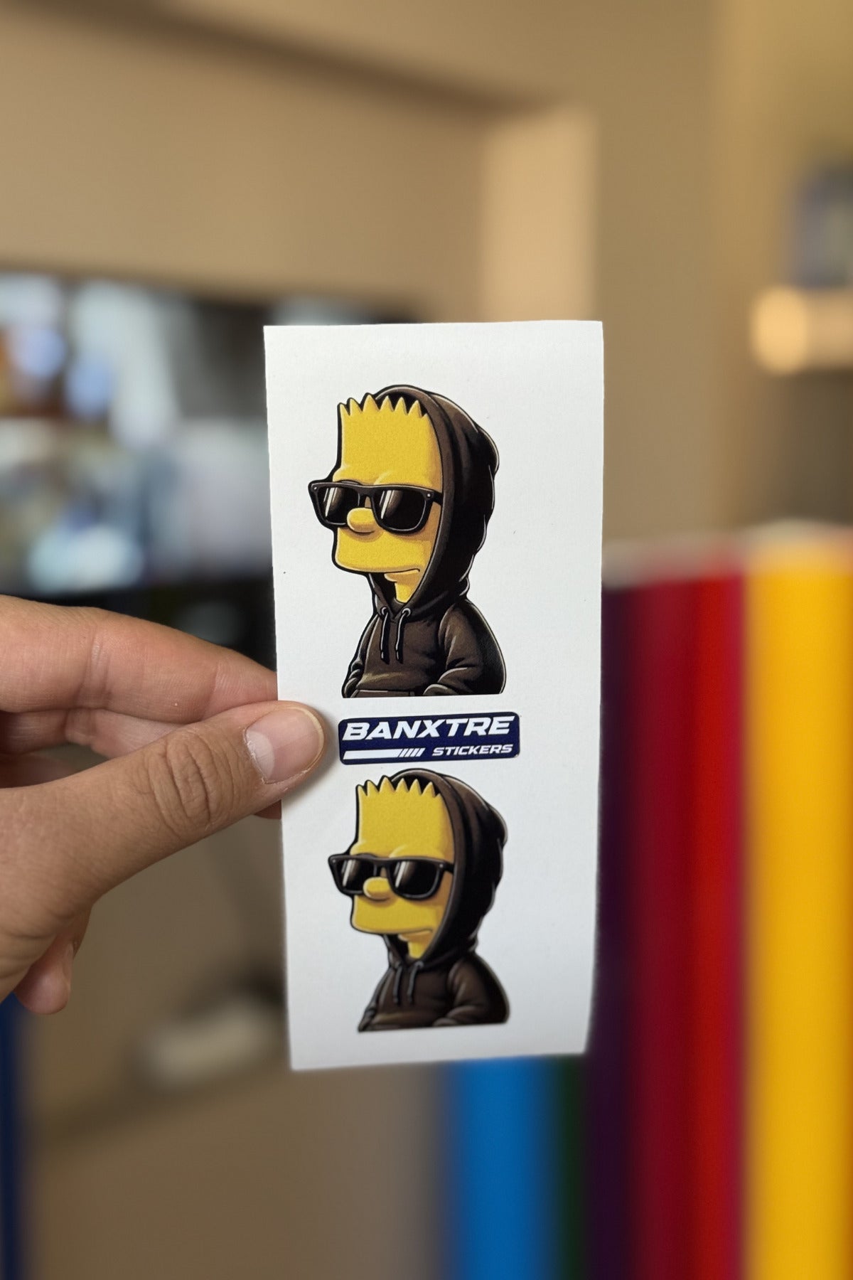 Gözlüklü Simson Sticker (2 Adet) (4,5Cmx7Cm)