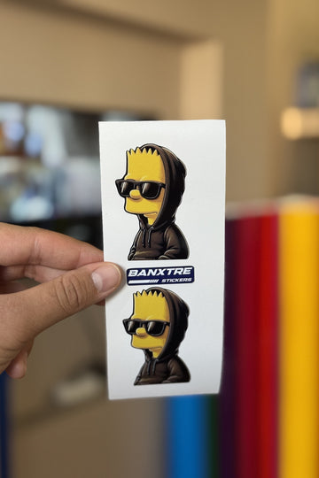 Gözlüklü Simson Sticker (2 Adet) (4,5Cmx7Cm)