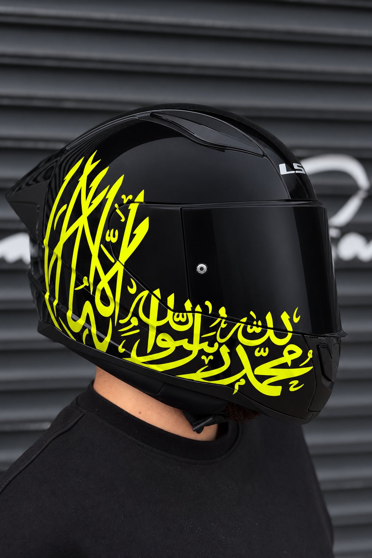 Motosiklet Kaskı için Arapça Dua Kelime-i Tevhid Sticker Etiket (1 Adet)