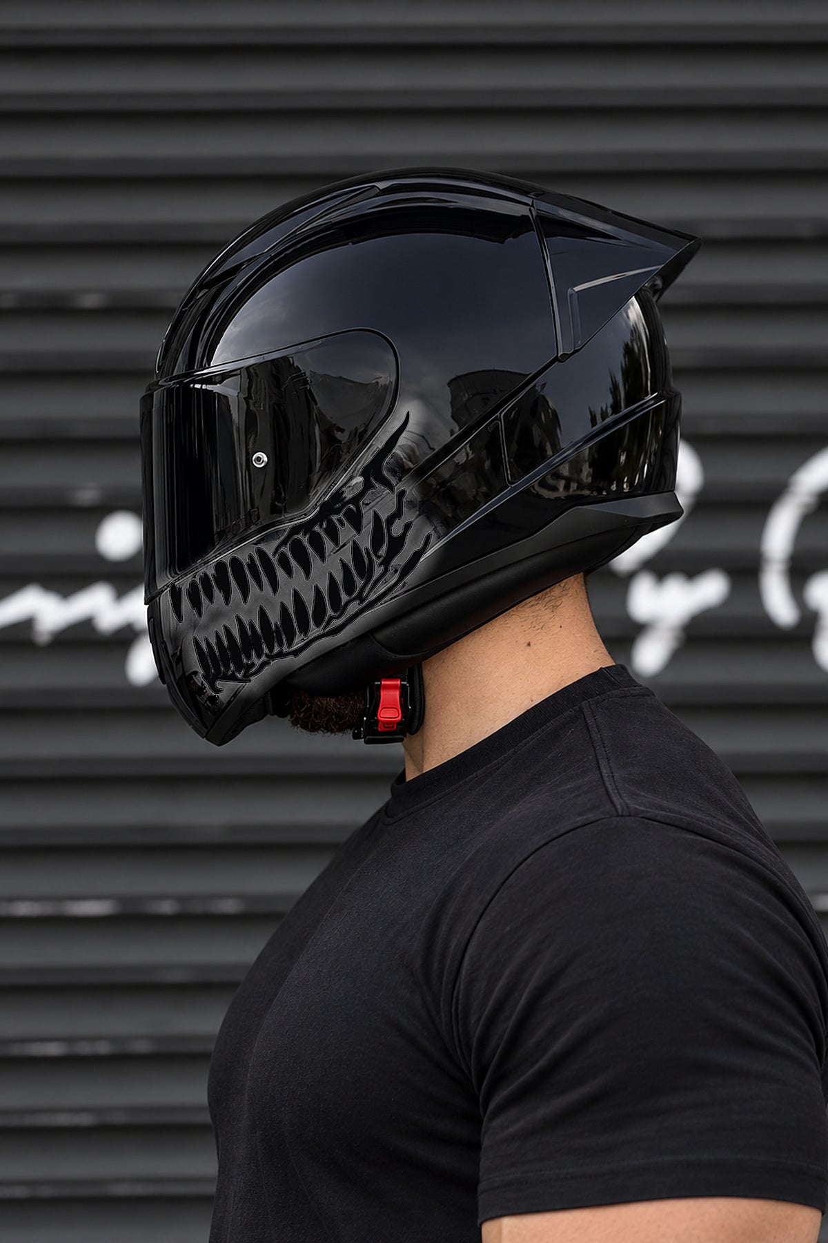 Motosiklet Kaskı için Ruroc Kask Dişleri Sticker Etiket(Sağ ve Sol)