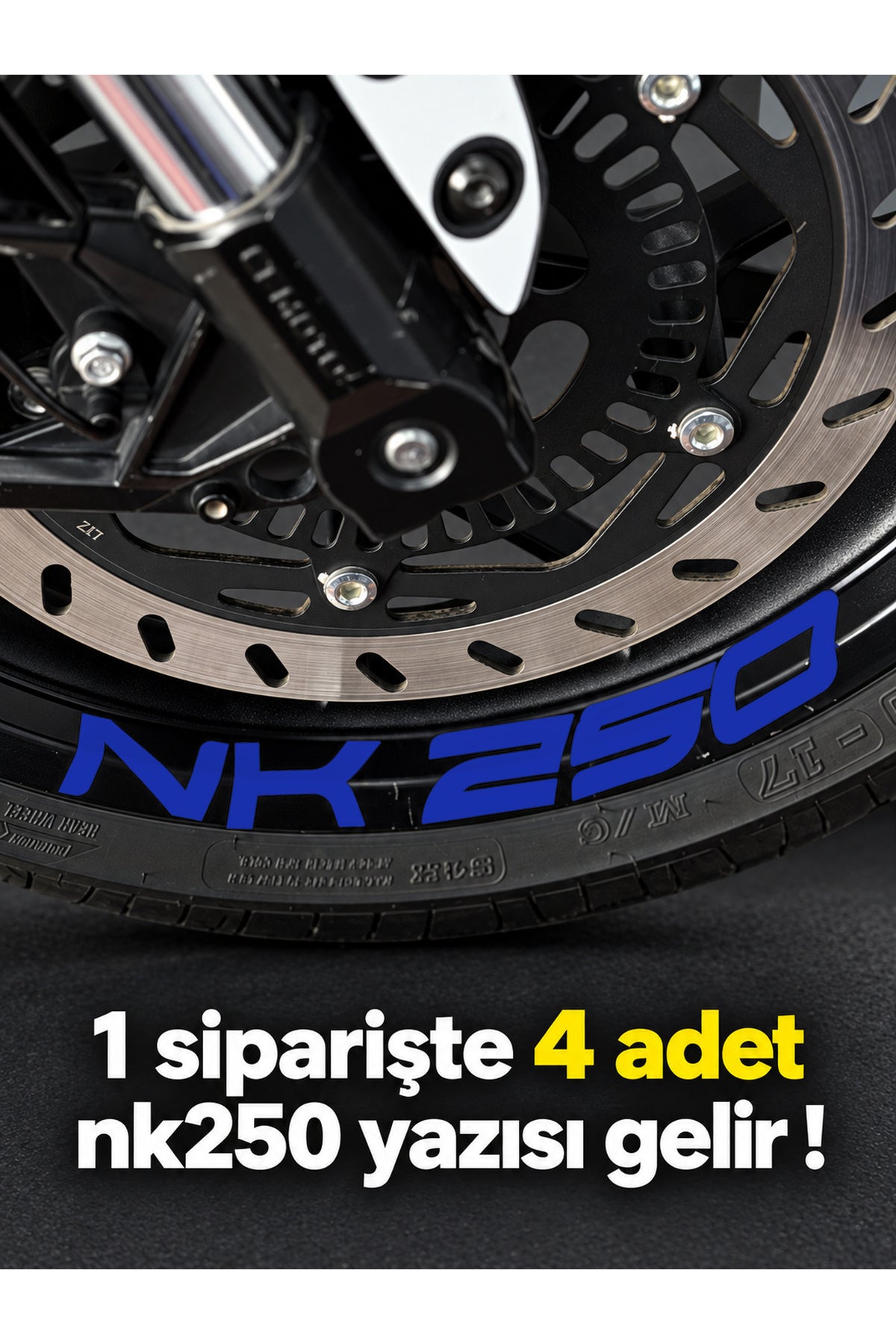 CFMOTO NK250 için Geniş Boyutlarda NK250 Jant için Yazı Sticker (1 Paketten 4 Adet Çıkar )
