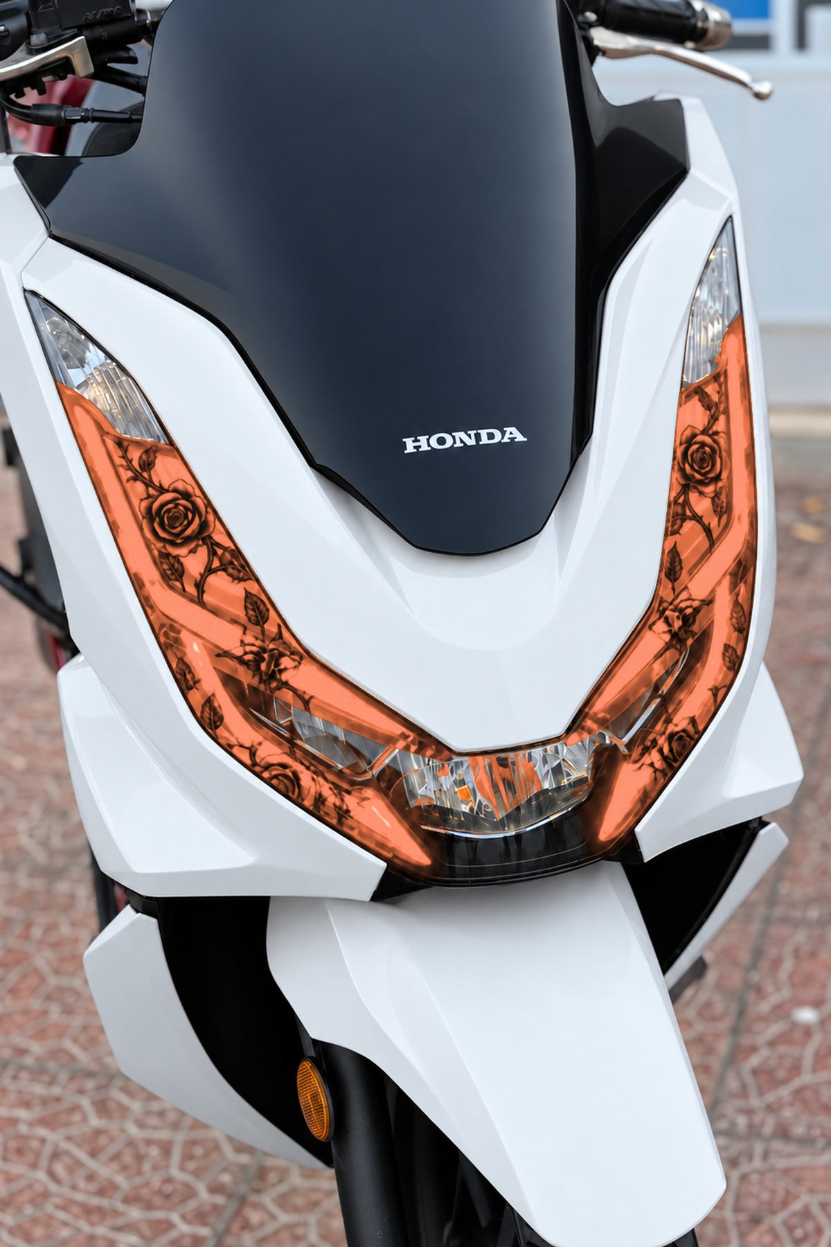 Honda PCX için Sarmaşık Desenli Kalın Kesim Far Filmi Far Tasarım Sticker (2021-2022-2023-2024 Uyumlu)
