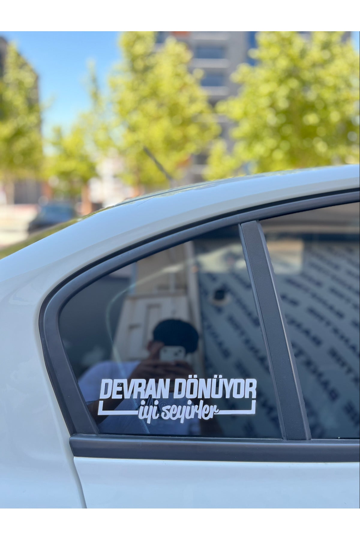Motor-Araba-Kask için Beyaz Renk Devran Dönüyor İyi Seyirler (1 Adet) (21CMx6CM)