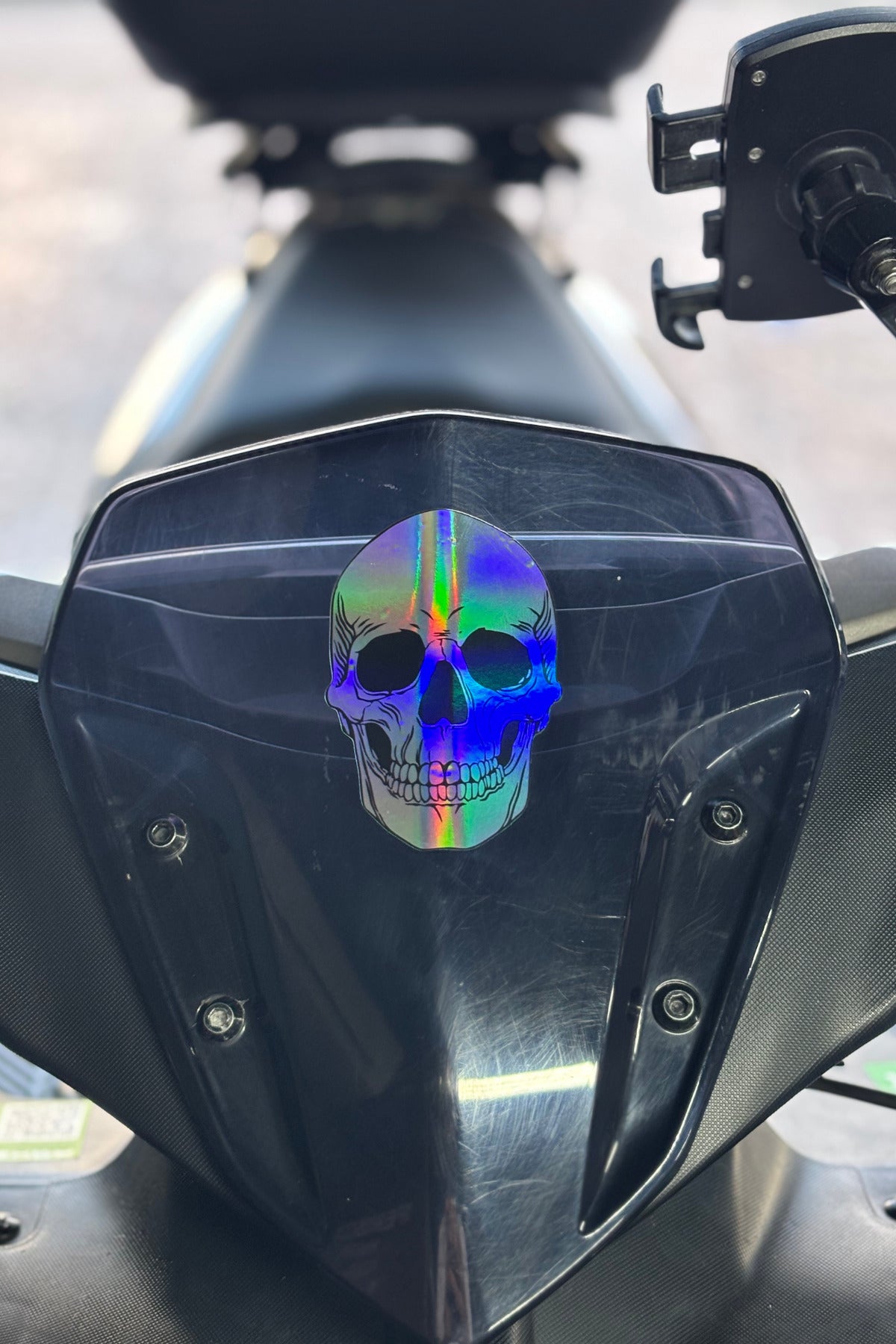 Motor ve Araba için Hologramlı Kurukafa İskelet Sticker Etiket (9CMx6CM)